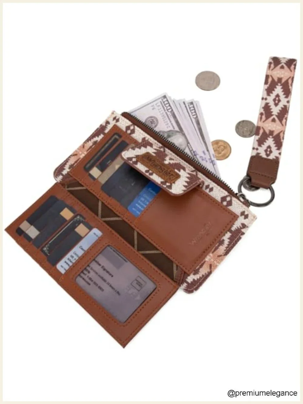Western Boho Wristlet Wallet with RFID Protection and Card Holder